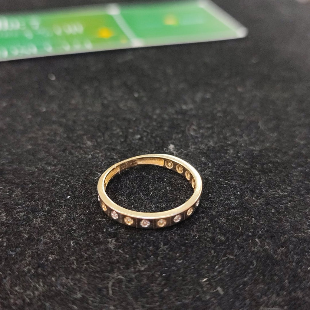 ANILLO ANILLITO C CIRCONIAS COMBINADO 14K 7 TALLA 2 GR (NUEVO)