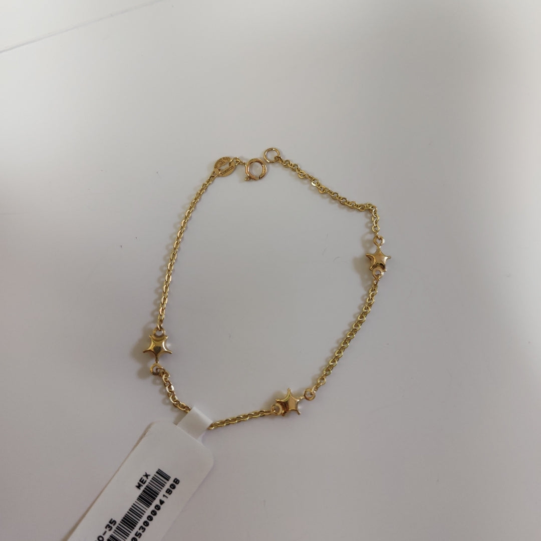 PULSERA TEJIDO ESPECIAL FIG ESTRELLA 14K 18 CM 1.3 GR PTR41 (NUEVO)