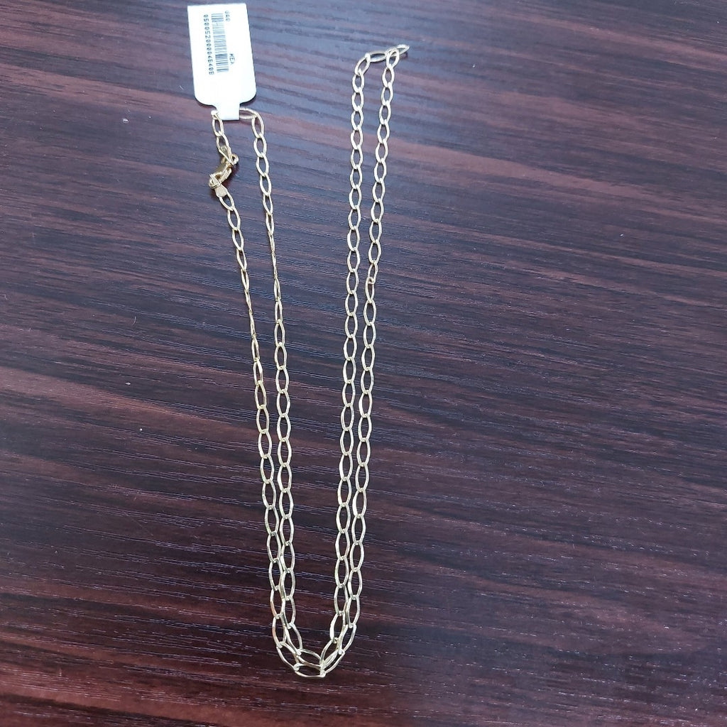 CADENA TEJIDO 3X1 DIAMANTADA 14K 60CM 5.2GR MPR060 (NUEVO)