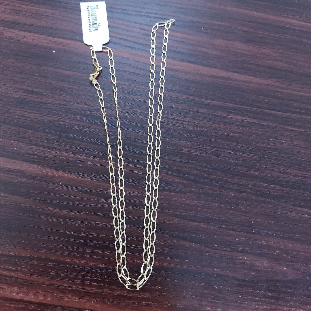 CADENA TEJIDO 3X1 DIAMANTADA 14K 60CM 5.2GR MPR060 (NUEVO)