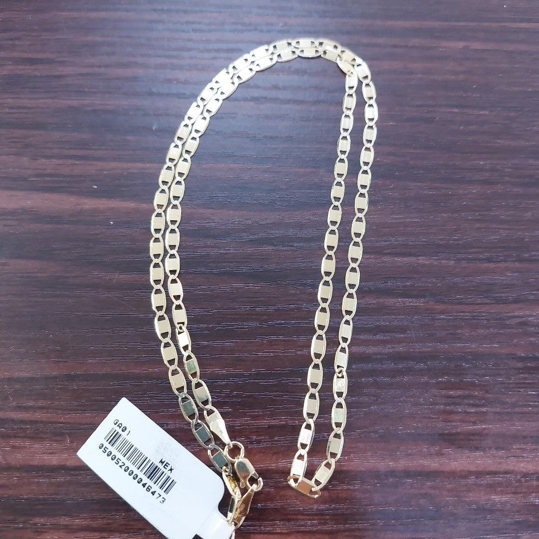 CADENA TEJIDO ESPEJO COMBINADO 10K 55CM 5.6GR (NUEVO)