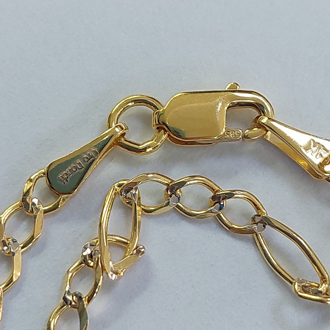 CADENA TEJIDO 3X1 DIAMANTADA 14K 55CM 5GR FPR060 (NUEVO)