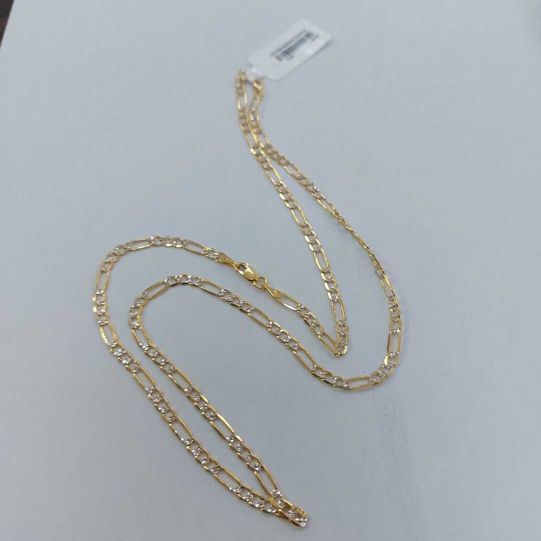 CADENA TEJIDO 3X1 DIAMANTADA 14K 55CM 7.6GR FPR080 (NUEVO)