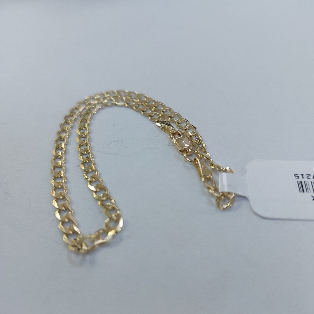 PULSERA TEJIDO BARBADA 14K 21CM 3.4GR BP08021 (NUEVO)