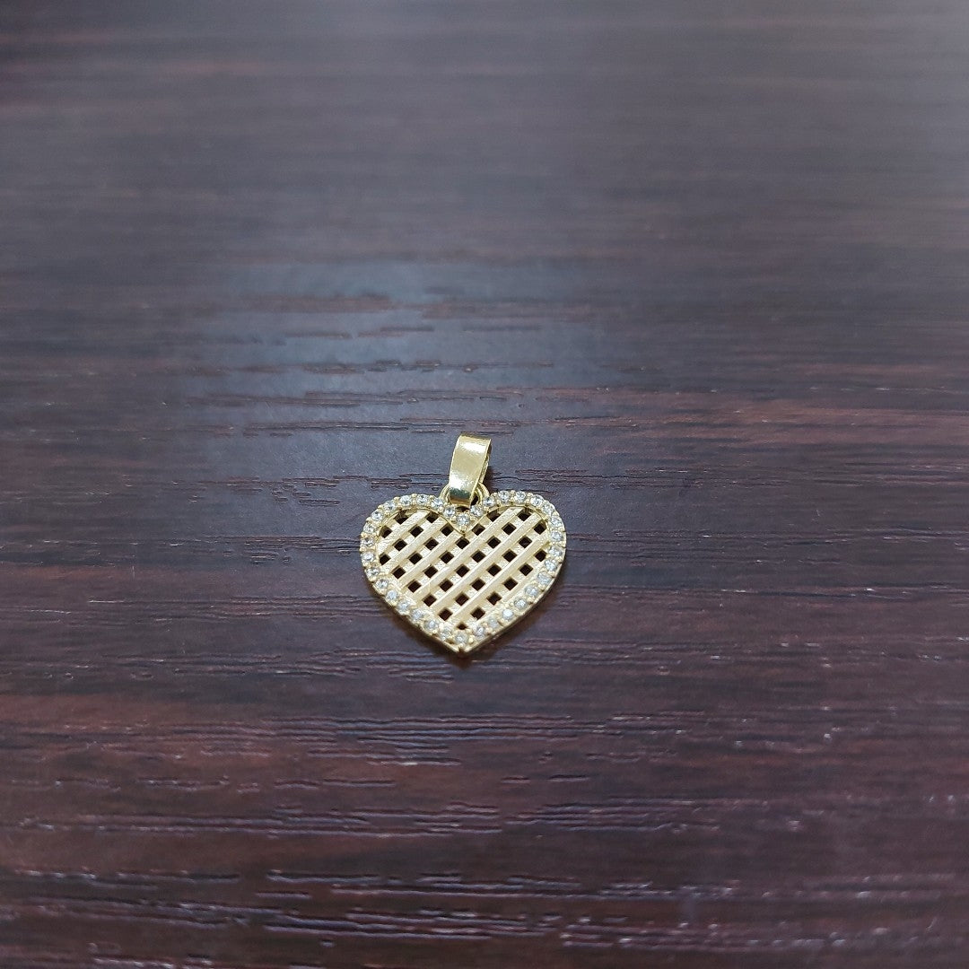 DIJE CORAZON CON CIRCONIAS 14K 1.2 GR DCR 04 (NUEVO)