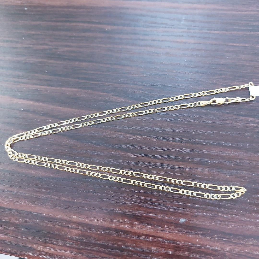 CADENA TEJIDO 3X1 DIAMANTADA 14K 60CM 4.7GR MPR060 (NUEVO)
