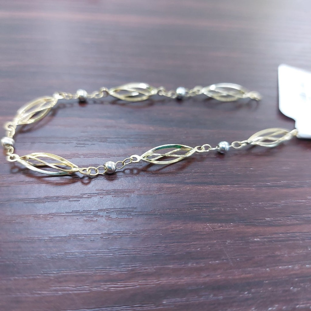 PULSERA TEJIDO ESPECIAL COMBINADO 14K 18 CM 2.6 GR PTR 50 (NUEVO)