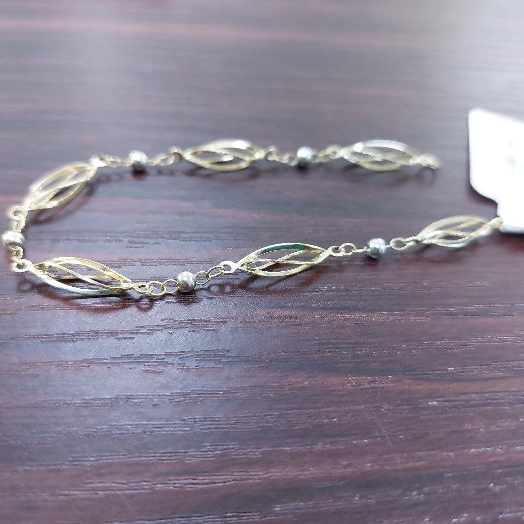 PULSERA TEJIDO ESPECIAL COMBINADO 14K 18 CM 2.6 GR PTR 50 (NUEVO)