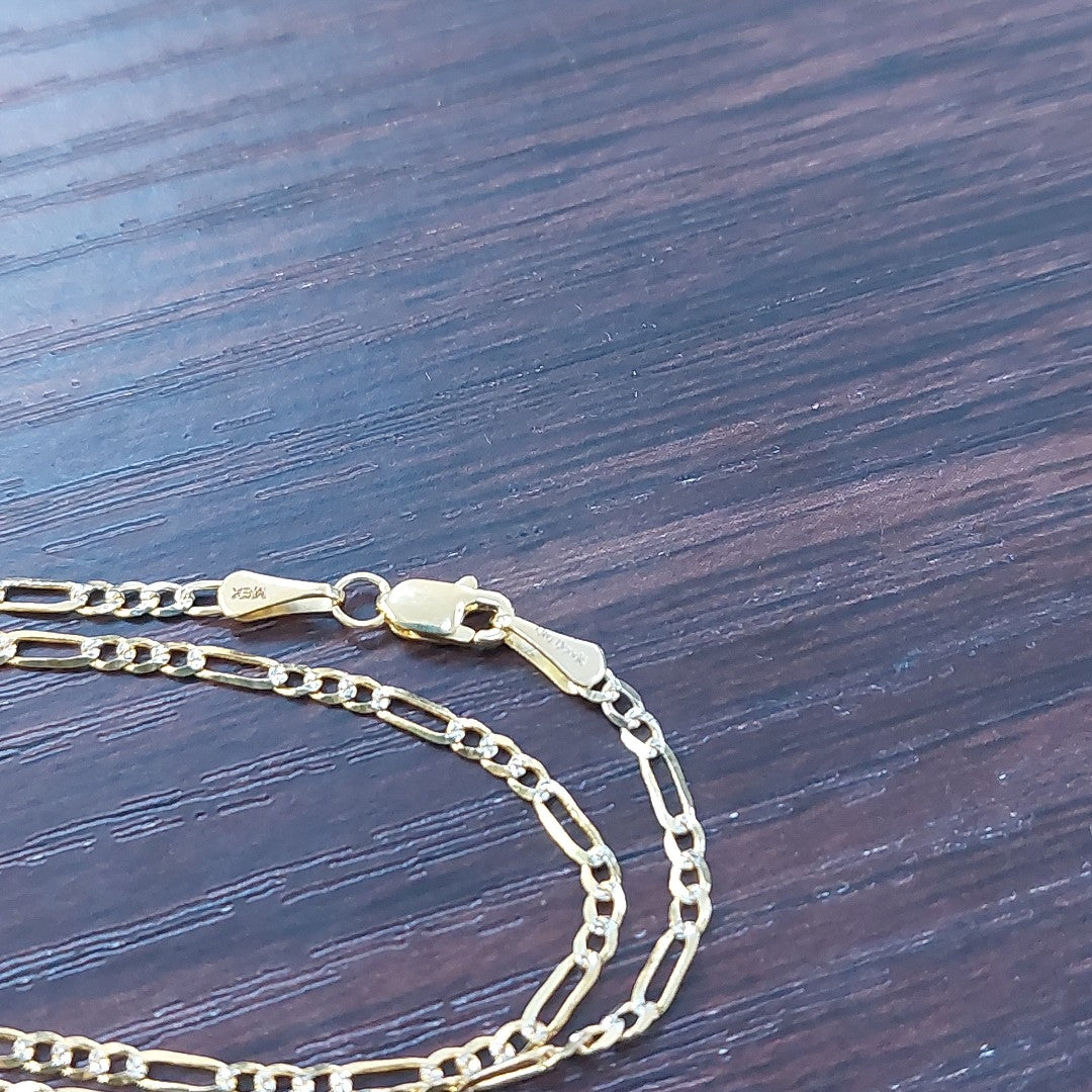 CADENA TEJIDO 3X1 DIAMANTADA 14K 50CM 3GR FPR05050 (NUEVO)