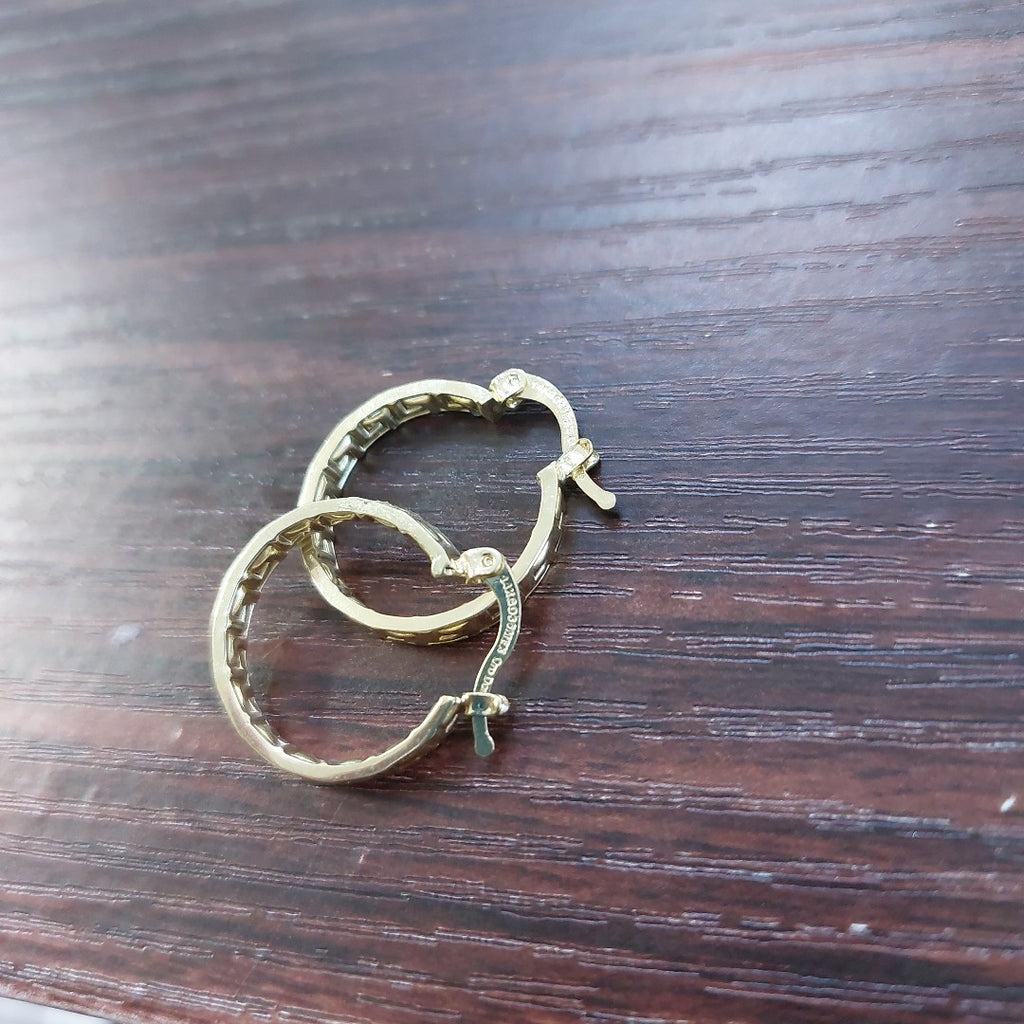 ARETES ARRACADAS CON GRECAS 14K 2.2 GR ETRE 4 (NUEVO)