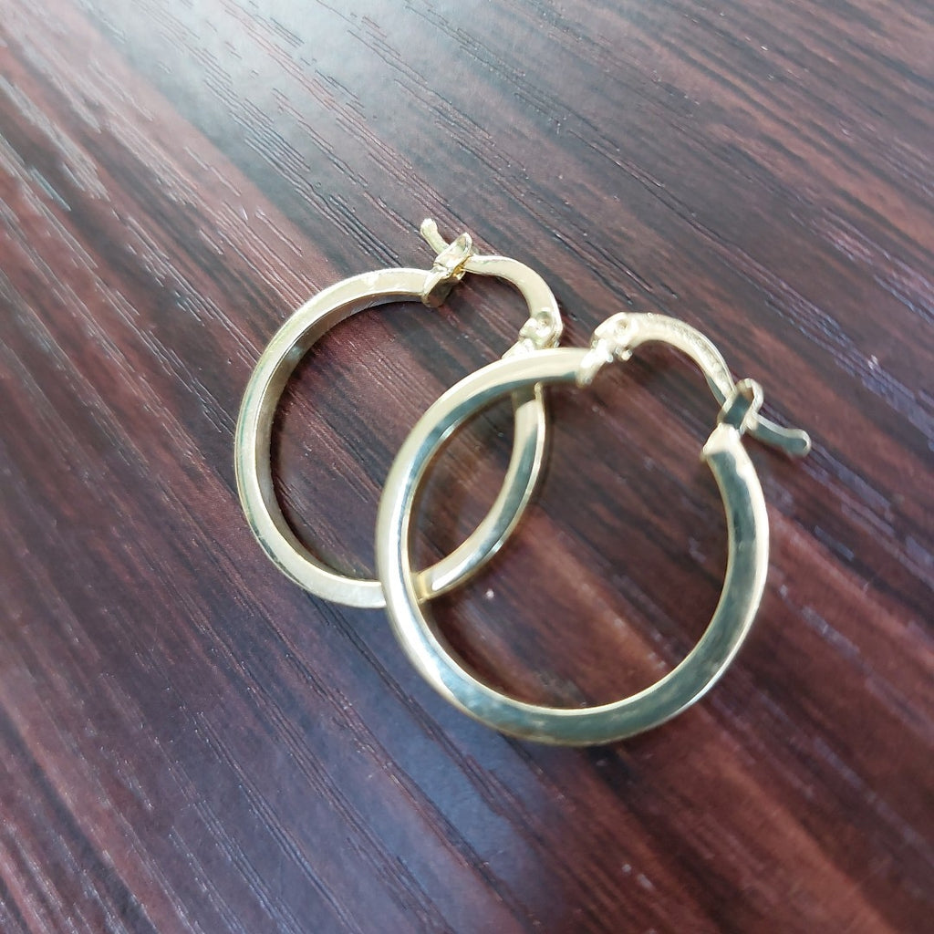 ARETES ARRACADAS LISAS 14K 1.6 GR ECT2 V (NUEVO)