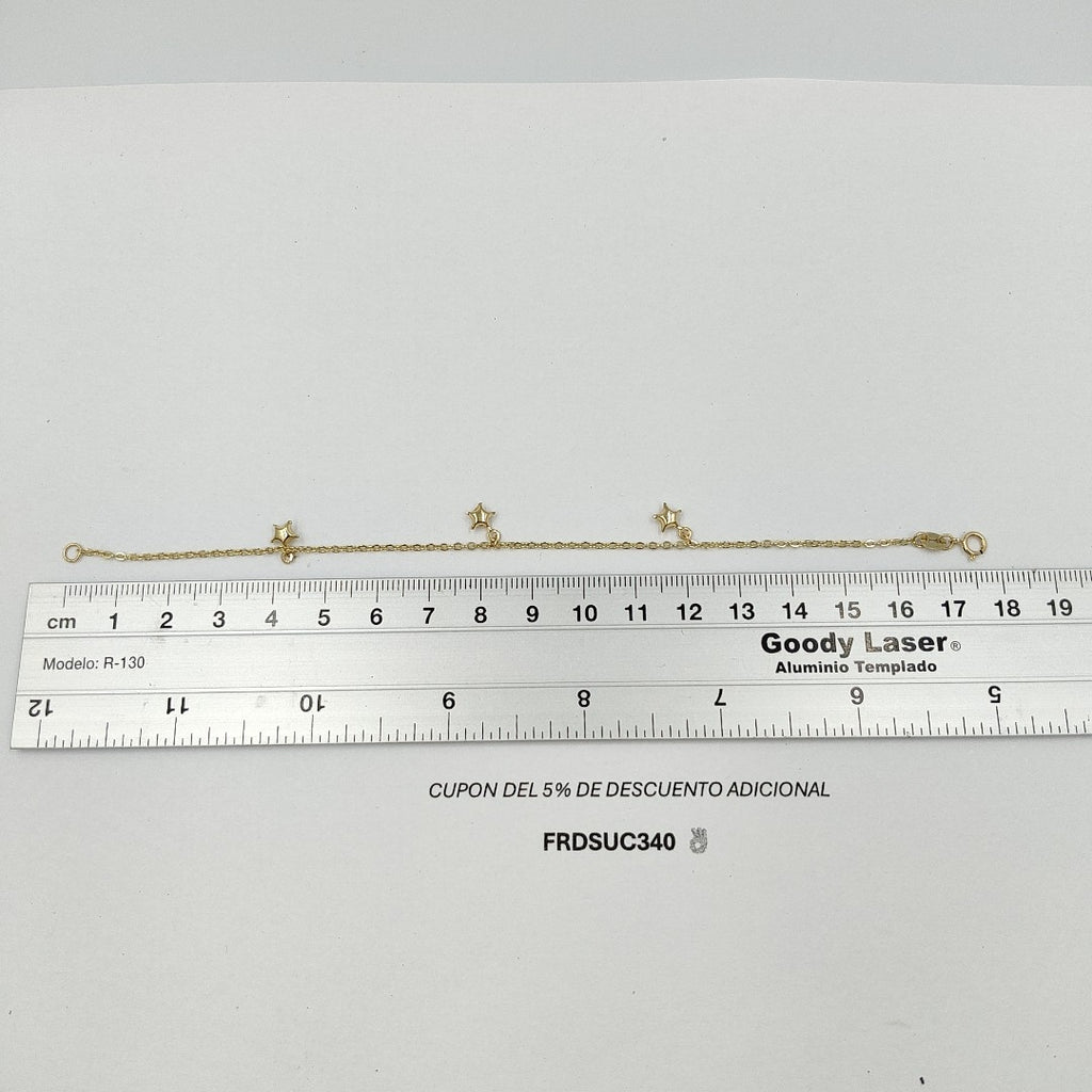 PULSERA TEJIDO ESPECIAL FIG ESTRELLA 14K 18 CM 1.4 GR PTR 42 (NUEVO)