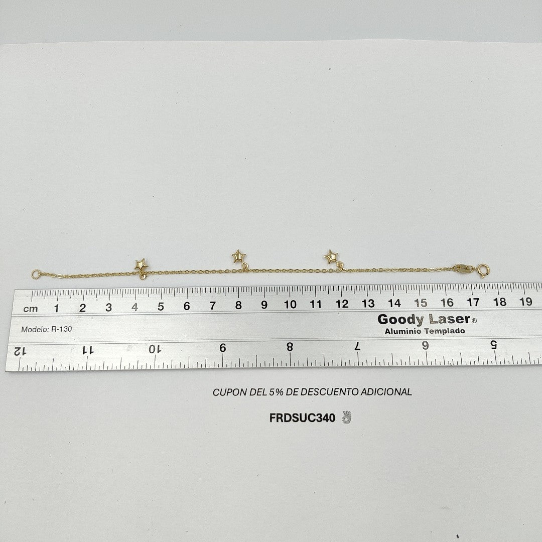 PULSERA TEJIDO ESPECIAL FIG ESTRELLA 14K 18 CM 1.4 GR PTR 42 (NUEVO)