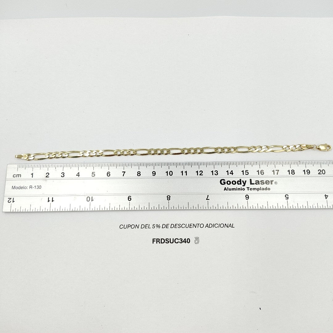 PULSERA TEJIDO 3X1 14K 21 CM 6.4 GR FG120 21 (NUEVO)