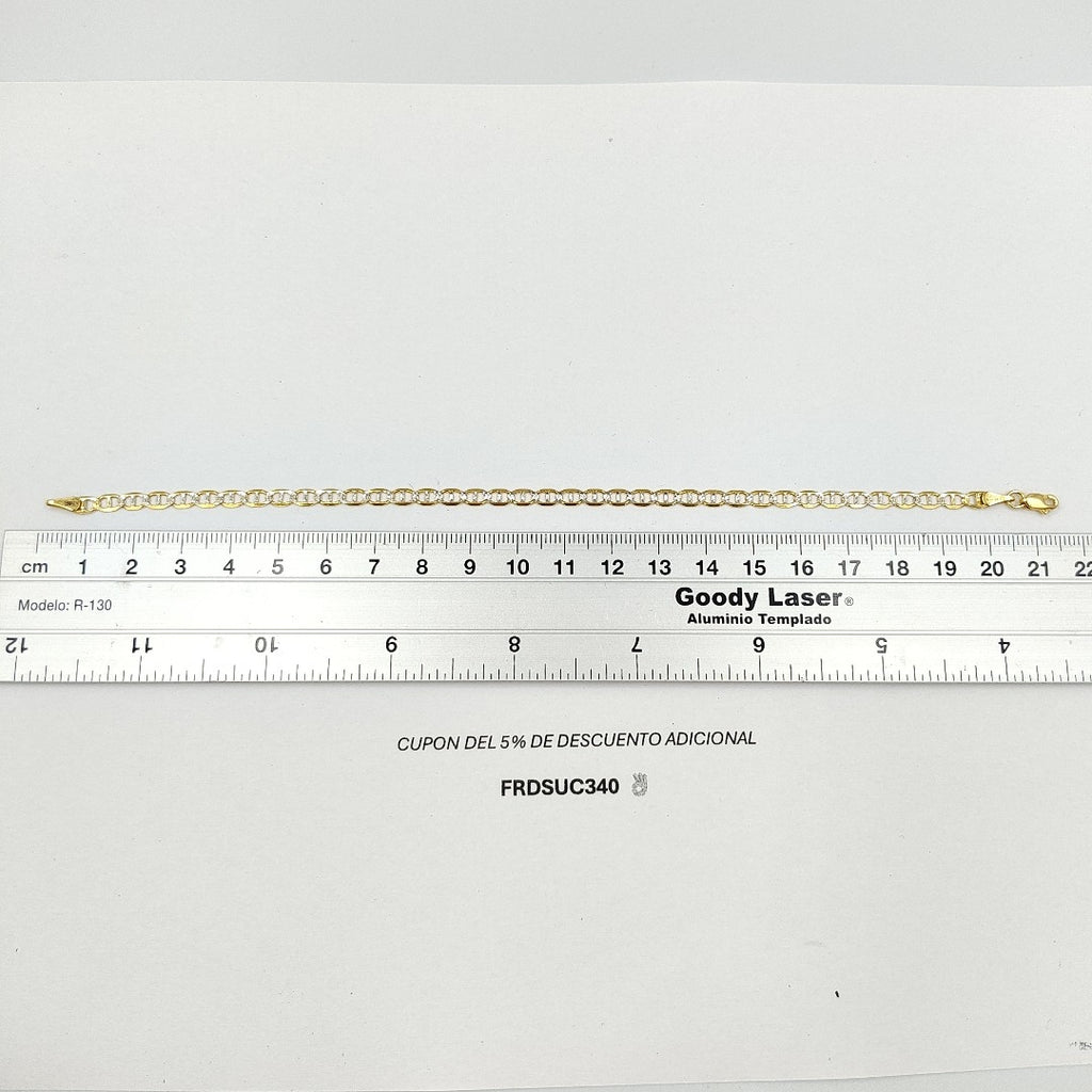 PULSERA TEJIDO GUCHI DIAMANTADA 14K 21CM 3.5GR MPR100 (NUEVO)