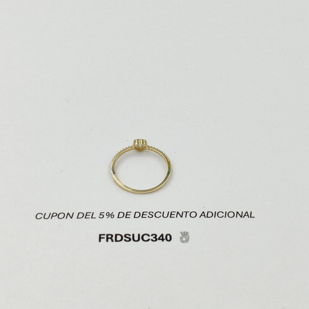 ANILLITO CON CORAZON Y CIRCONIAS 14K 9 TALLA 1.4 GR ADR 124 (NUEVO)