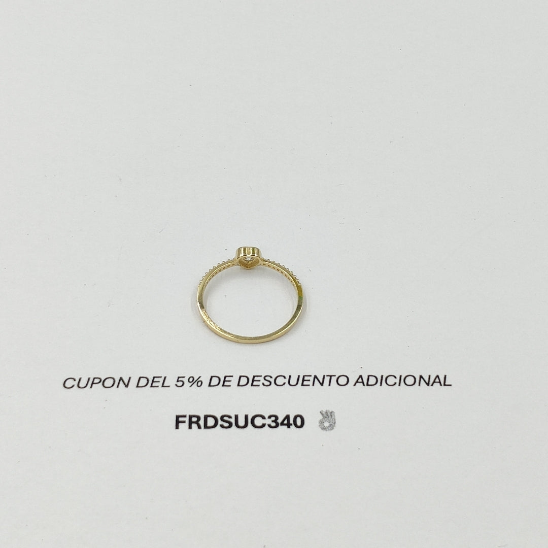 ANILLITO CON CORAZON Y CIRCONIAS 14K 9 TALLA 1.4 GR ADR 124 (NUEVO)