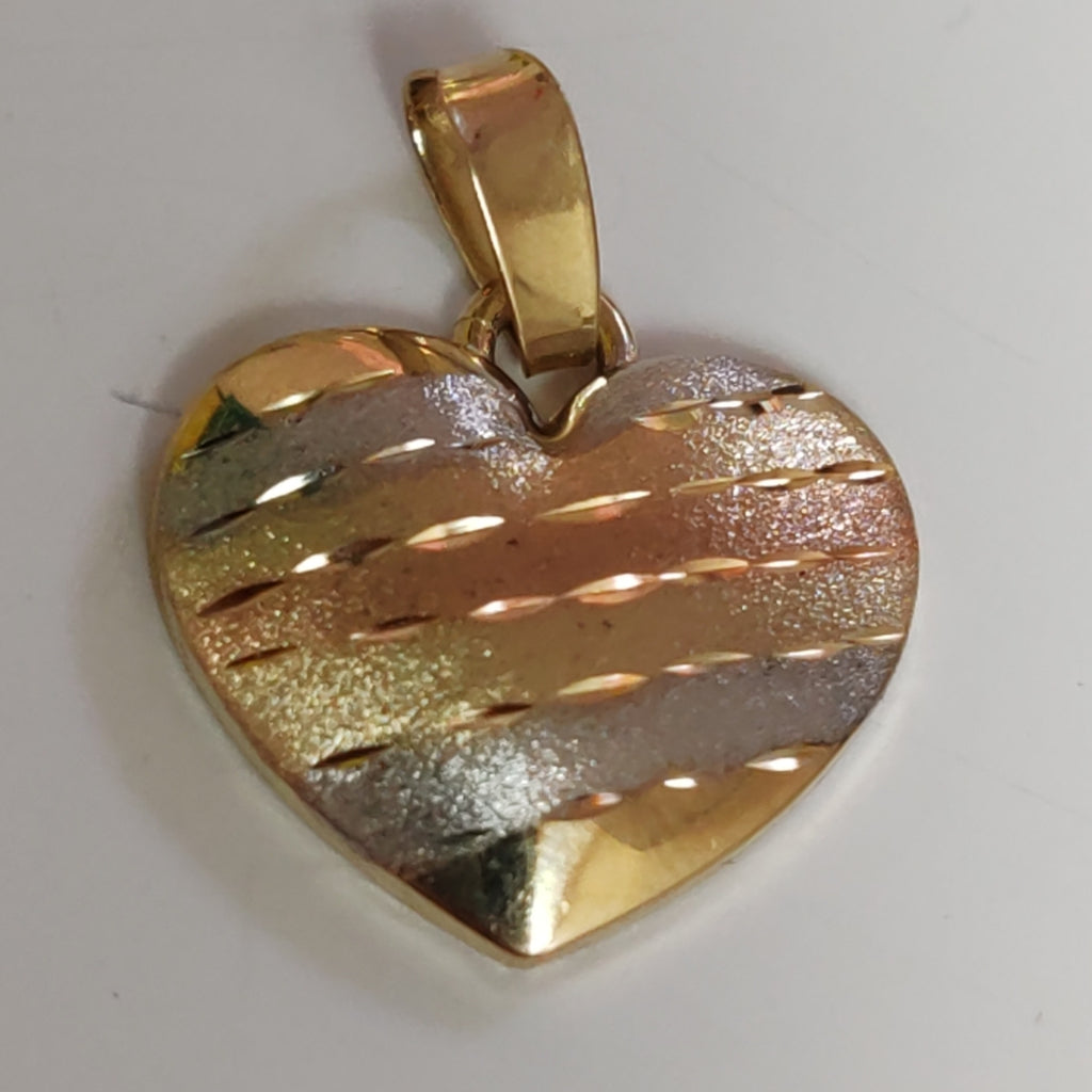 DIJE CORAZON COMBINADO 14K 1.3 GR DCR 04 (NUEVO)
