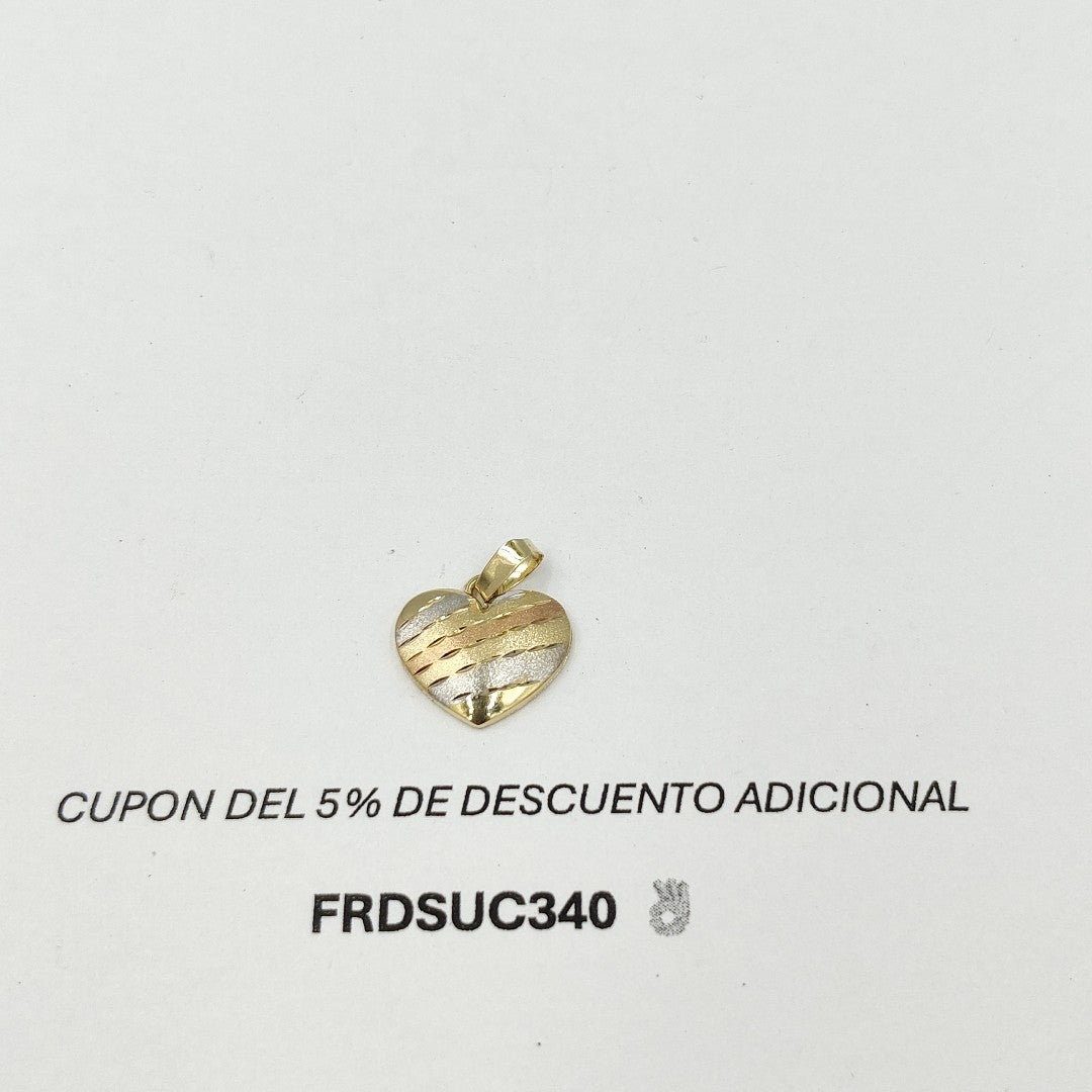 DIJE CORAZON COMBINADO 14K 1.4 GR DCR 04 (NUEVO)
