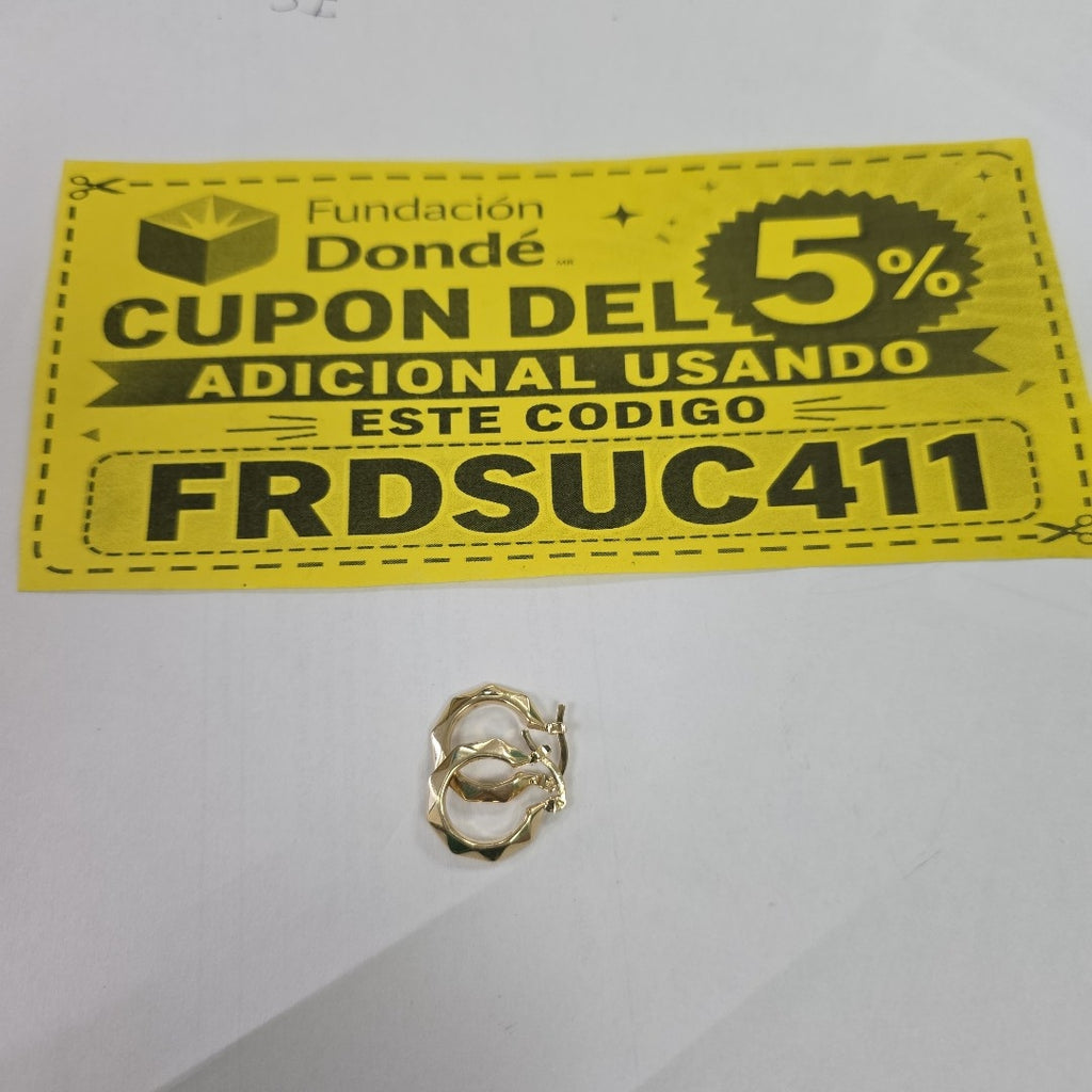 ARETES TEJIDO ARRACADAS FACETADAS 14K 1.7 GR (NUEVO)