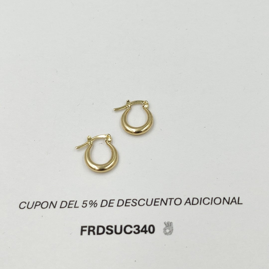 ARETES ARRACADAS LISA CHICA 14K 1.1 GR AC 81 (NUEVO)