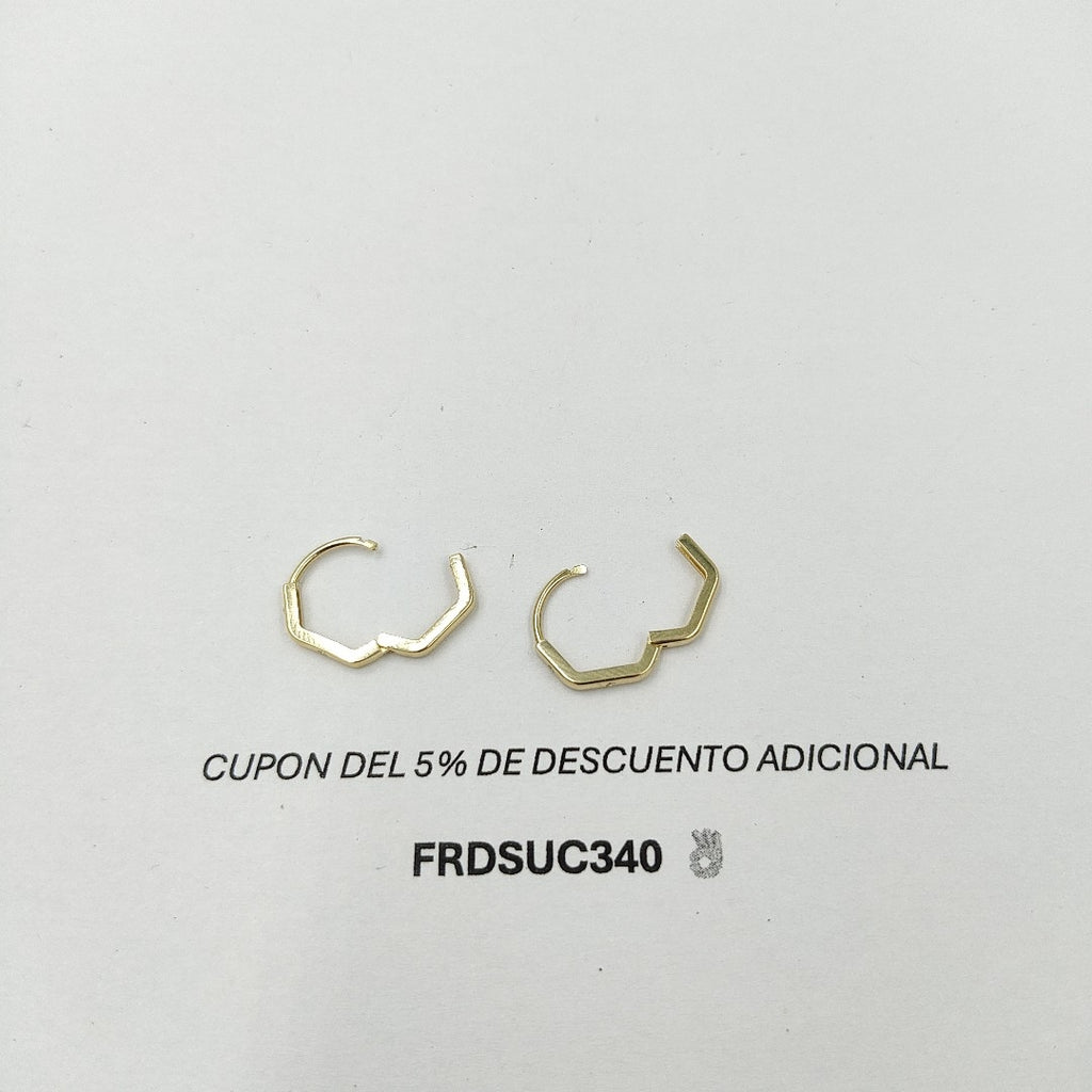 ARETES HUGGIES CON CIRCONIAS 14K 1.6 GR HR 01 (NUEVO)