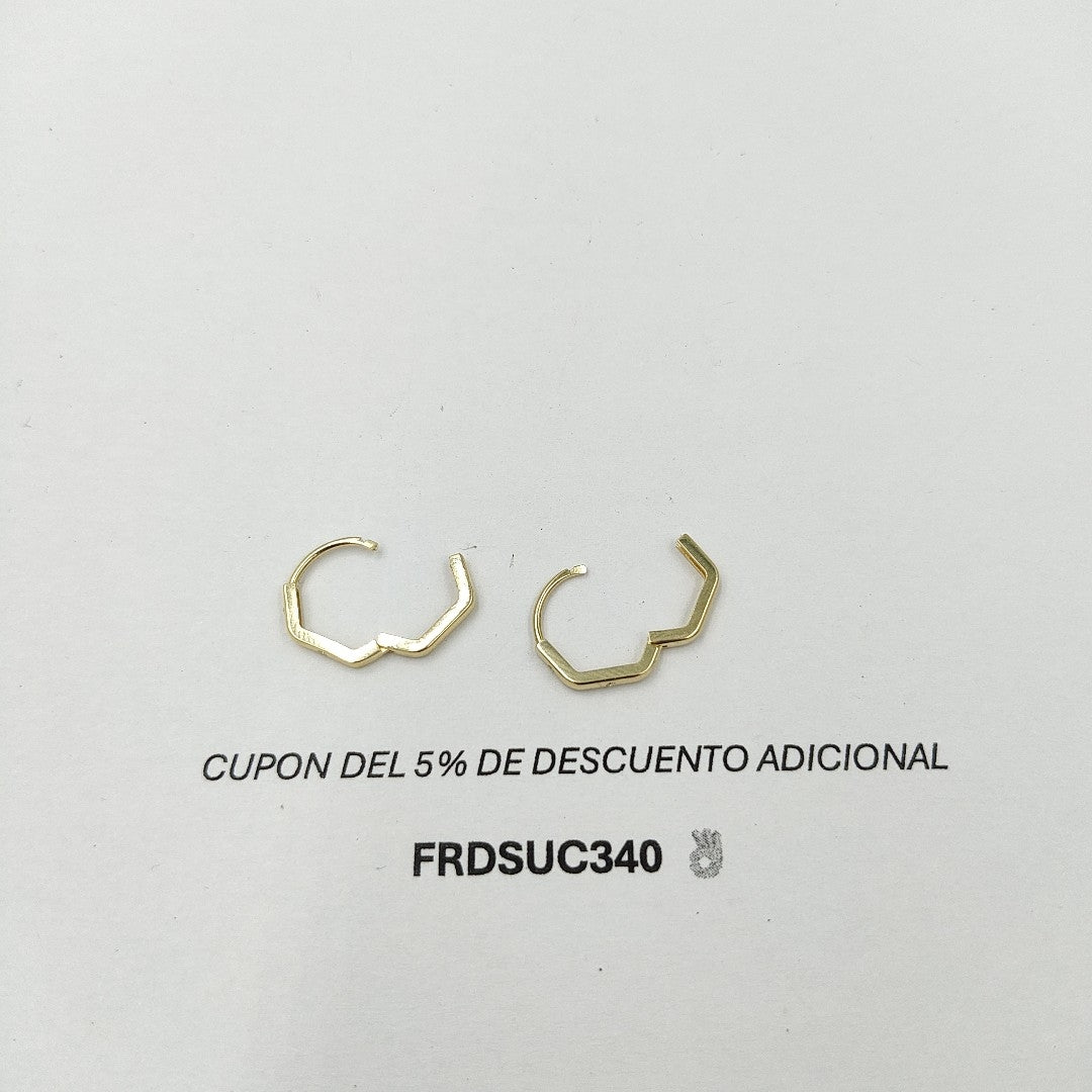 ARETES HUGGIES CON CIRCONIAS 14K 1.6 GR HR 01 (NUEVO)