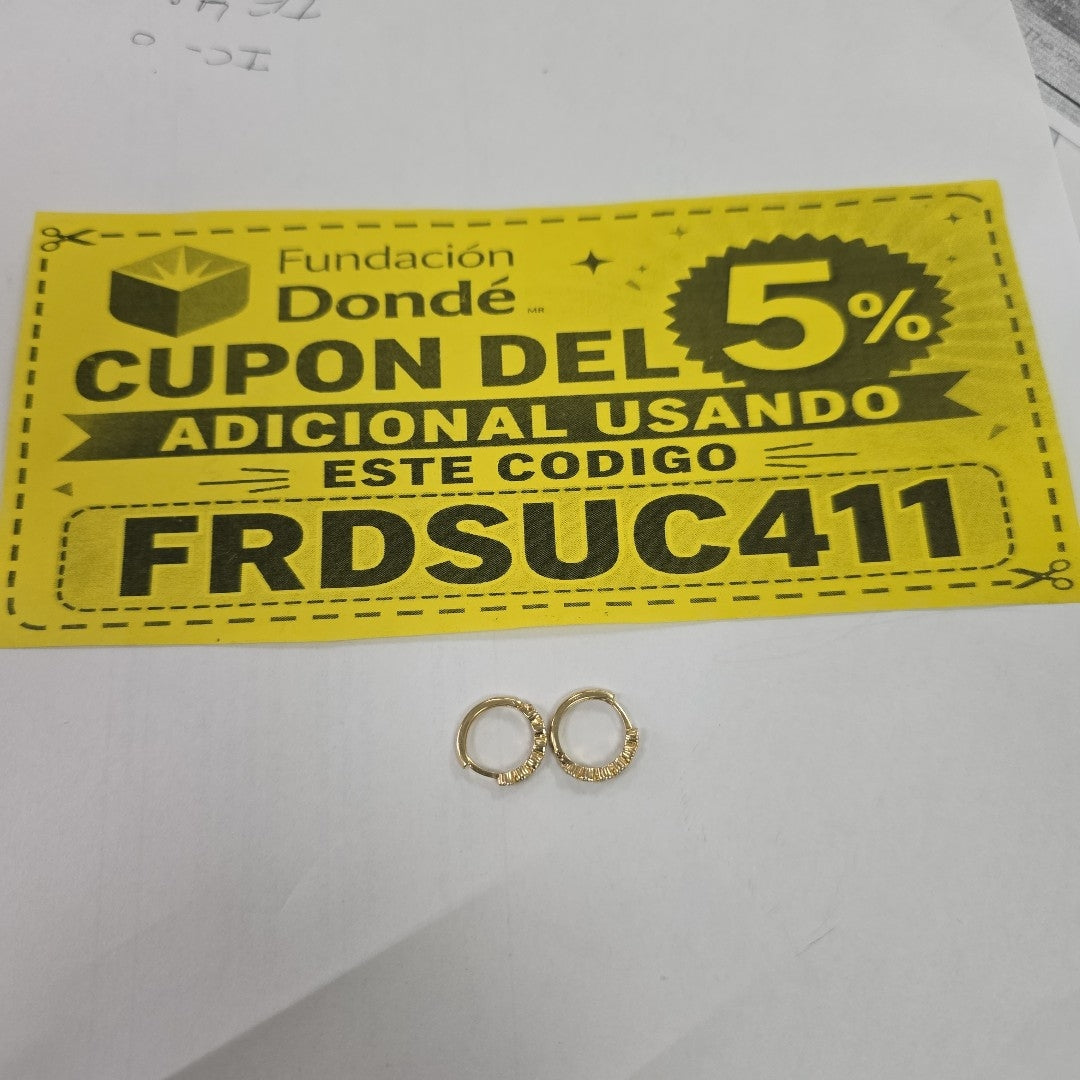 ARETES ARRACADA C CIRCONIAS 14K 2.1 GR (NUEVO)