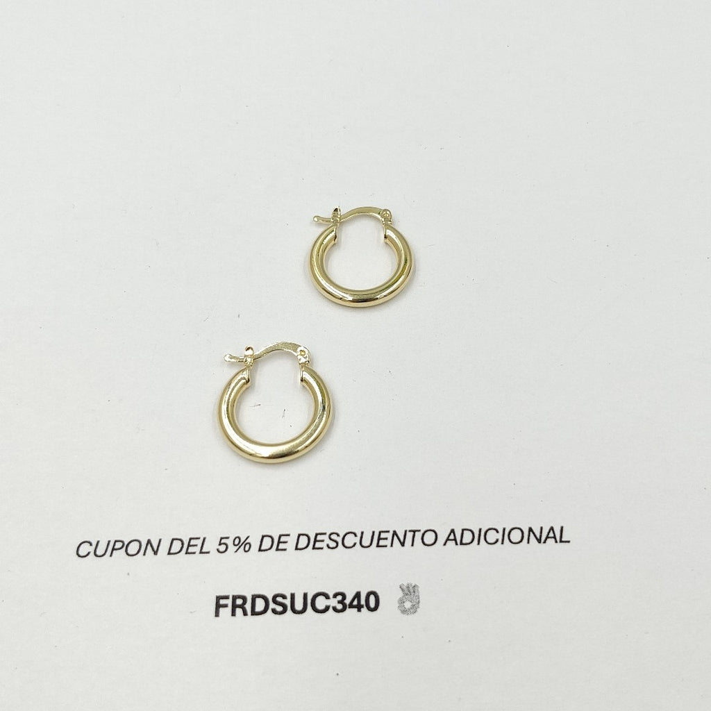 ARETES ARRACADAS LISAS 14K 1.9 GR ET 05 (NUEVO)