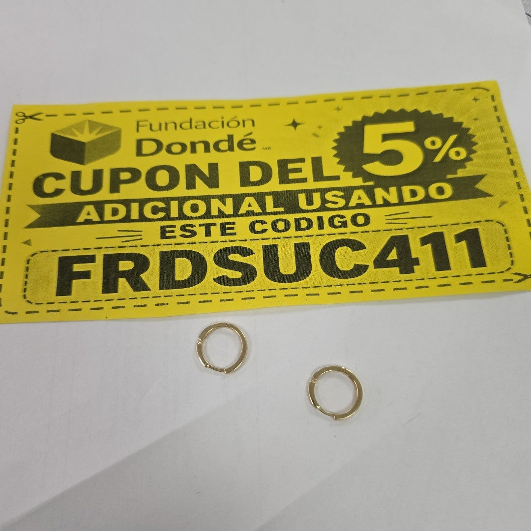 ARETES ARRACADAS LISAS 14K 2.3 GR (NUEVO)