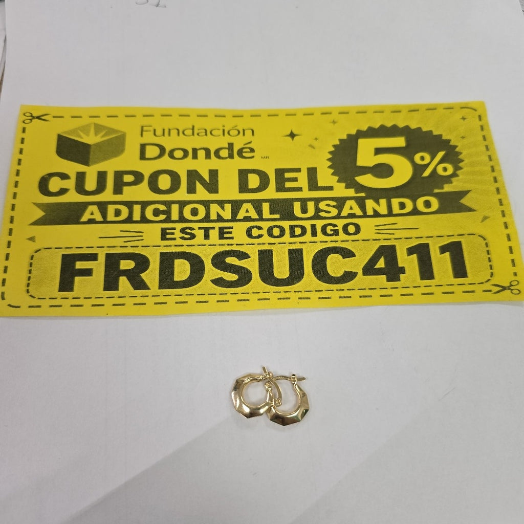 ARETES TEJIDO ARRACADA FACETADA 14K 1.2 GR (NUEVO)