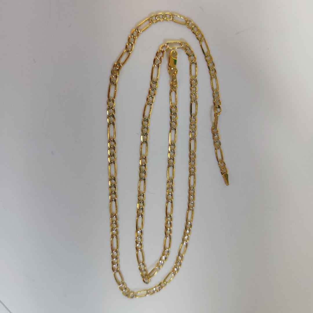 CADENA TEJIDO 3X1 DIAMANTADA 14K 55CM 7.8GR FPR080 (NUEVO)