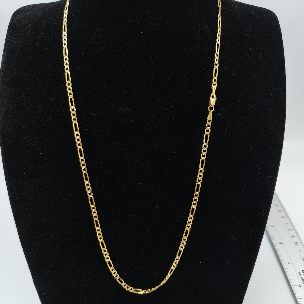 CADENA TEJIDO 3X1 DIAMANTADA 14K 60CM 9GR FPR08060 (NUEVO)