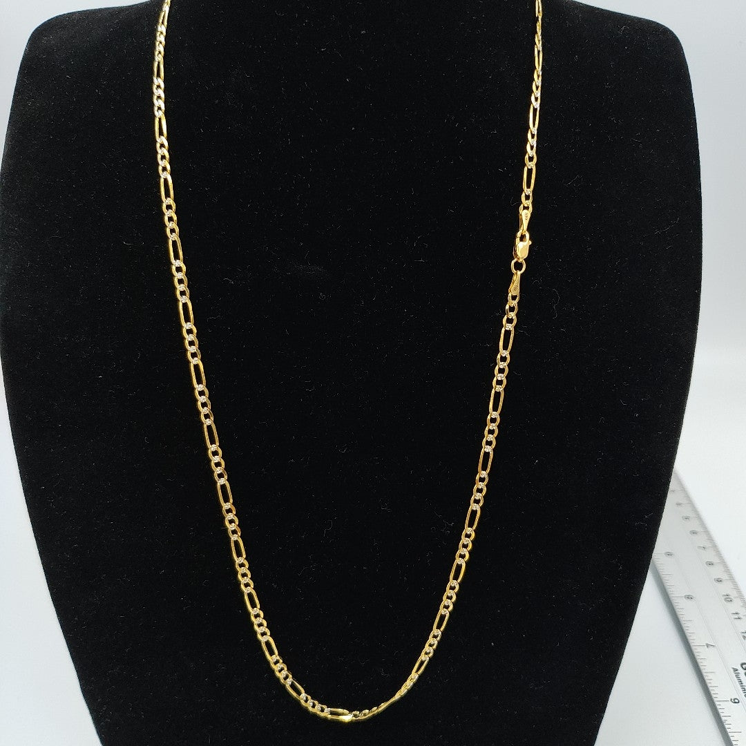CADENA TEJIDO 3X1 DIAMANTADA 14K 60CM 9GR FPR08060 (NUEVO)