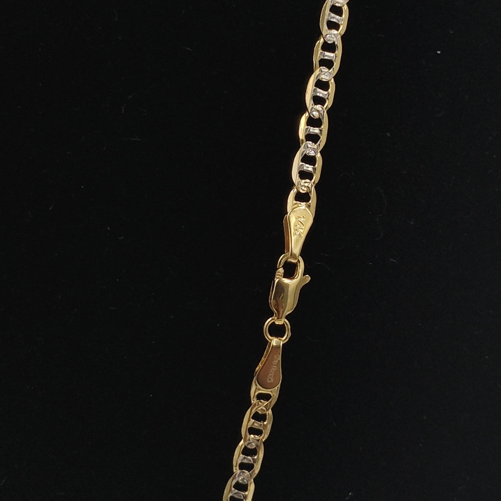 CADENA TEJIDO GUCHI DIAMANTADA 14K 55CM 12.7GR MPR060 (NUEVO)