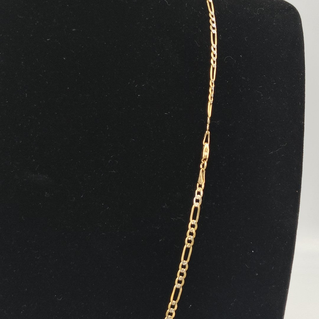 CADENA TEJIDO 3X1 DIAMANTADA 14K 60CM 8.8GR FDR08060 (NUEVO)