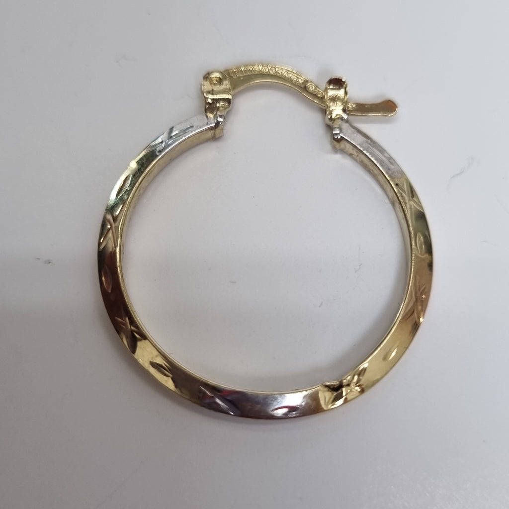 ARETES TEJIDO ARRACADAS BISELADAS COMBINADAS 14K 1.4 GR (NUEVO)