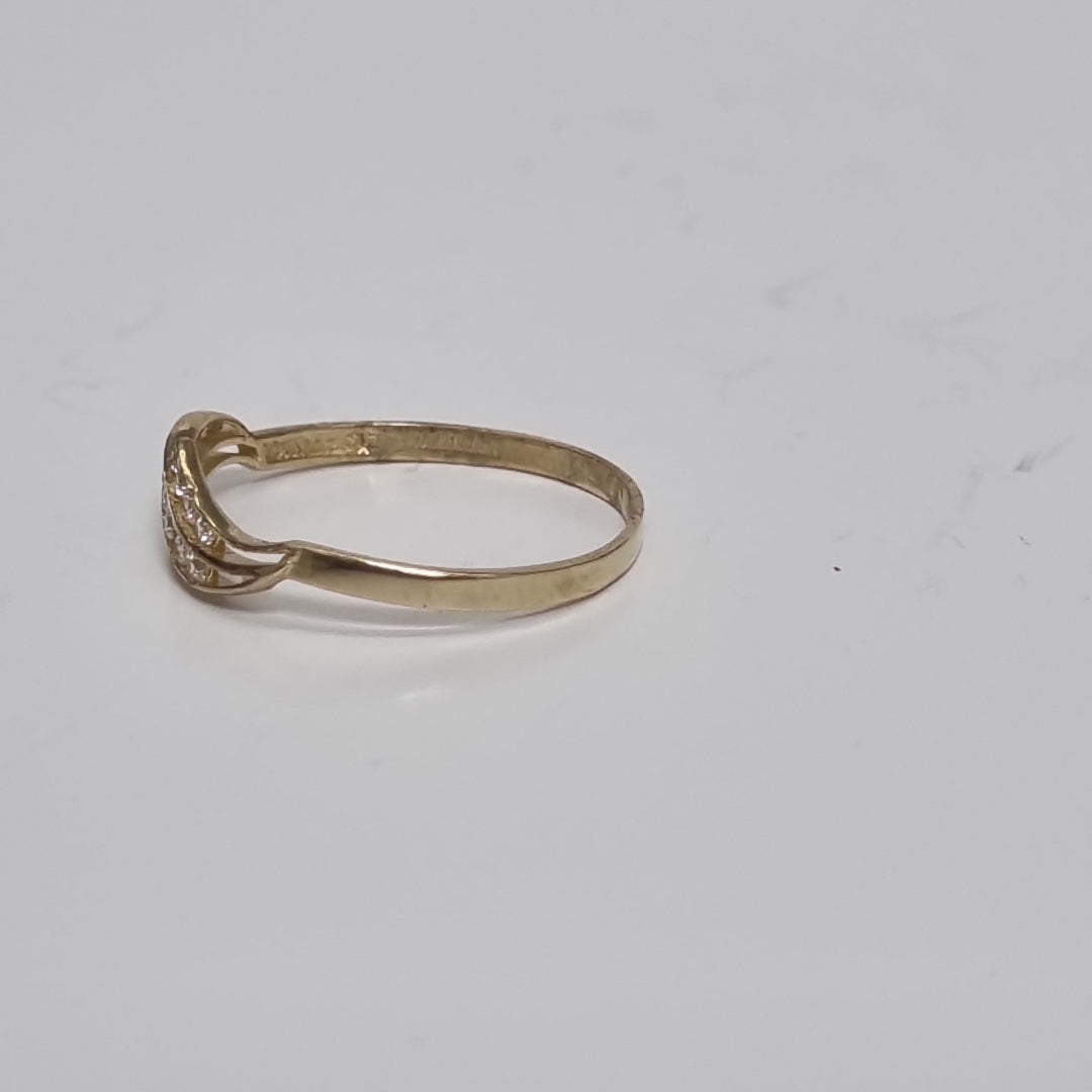 ANILLOS CON CIRCONIAS 14K TALLA 7 0.8 GR (NUEVO)