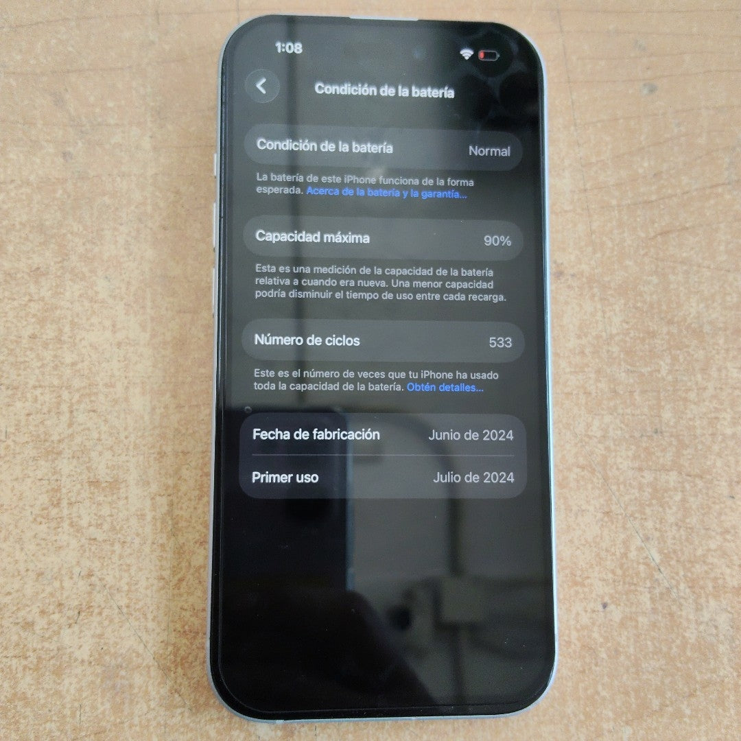 CELULAR APPLE IPHONE 15 A2846 (2023) 128 GB 6 GB RAM (SEMINUEVO)