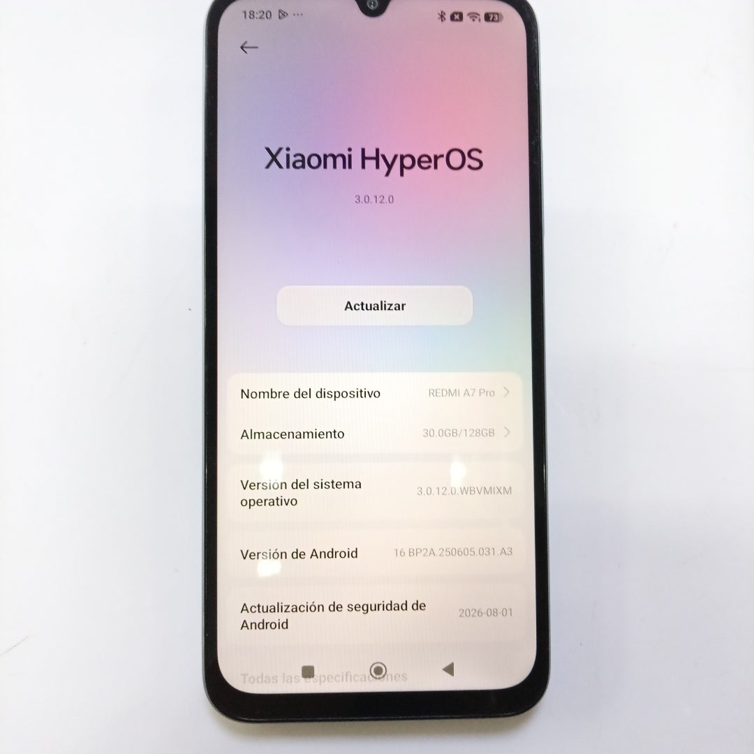 CELULAR XIAOMI REDMI A7 PRO 25128RN17L (2026) 128 GB 4 GB RAM (SEMINUEVO)