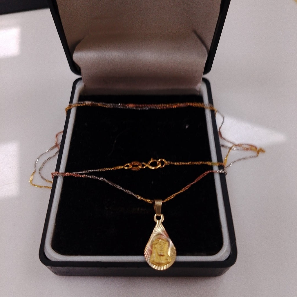 CADENA, MEDALLA RELIGIOSA ORO 10 K 1 GRMS (SEMINUEVO)