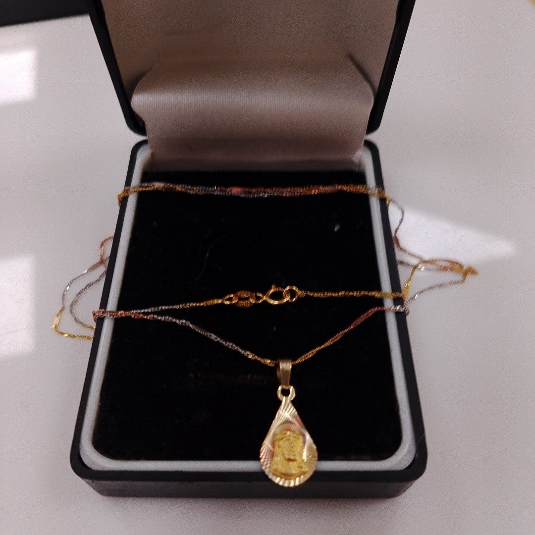 CADENA, MEDALLA RELIGIOSA ORO 10 K 1 GRMS (SEMINUEVO)