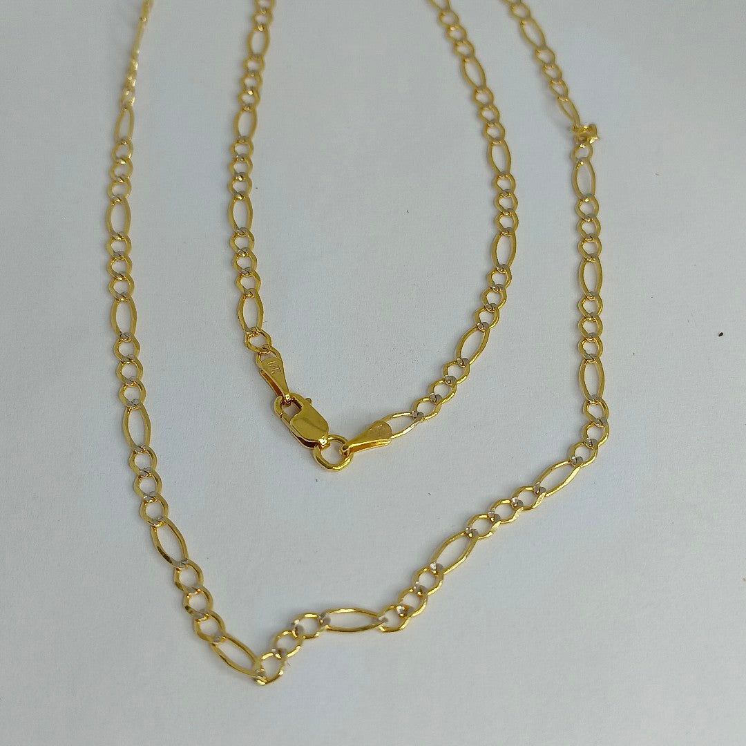 CADENA TEJIDO 3X1 DIAMANTADA 14K 55CM 4.9GR FPR060 (NUEVO)