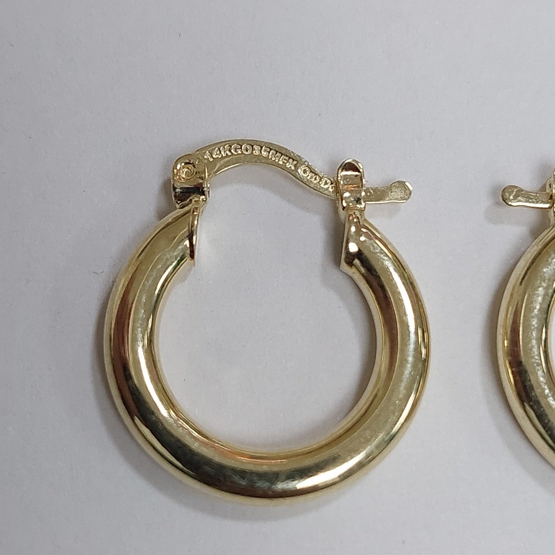 ARETES ARRACADAS LISAS 14K 1.9 GR ET 05 (NUEVO)