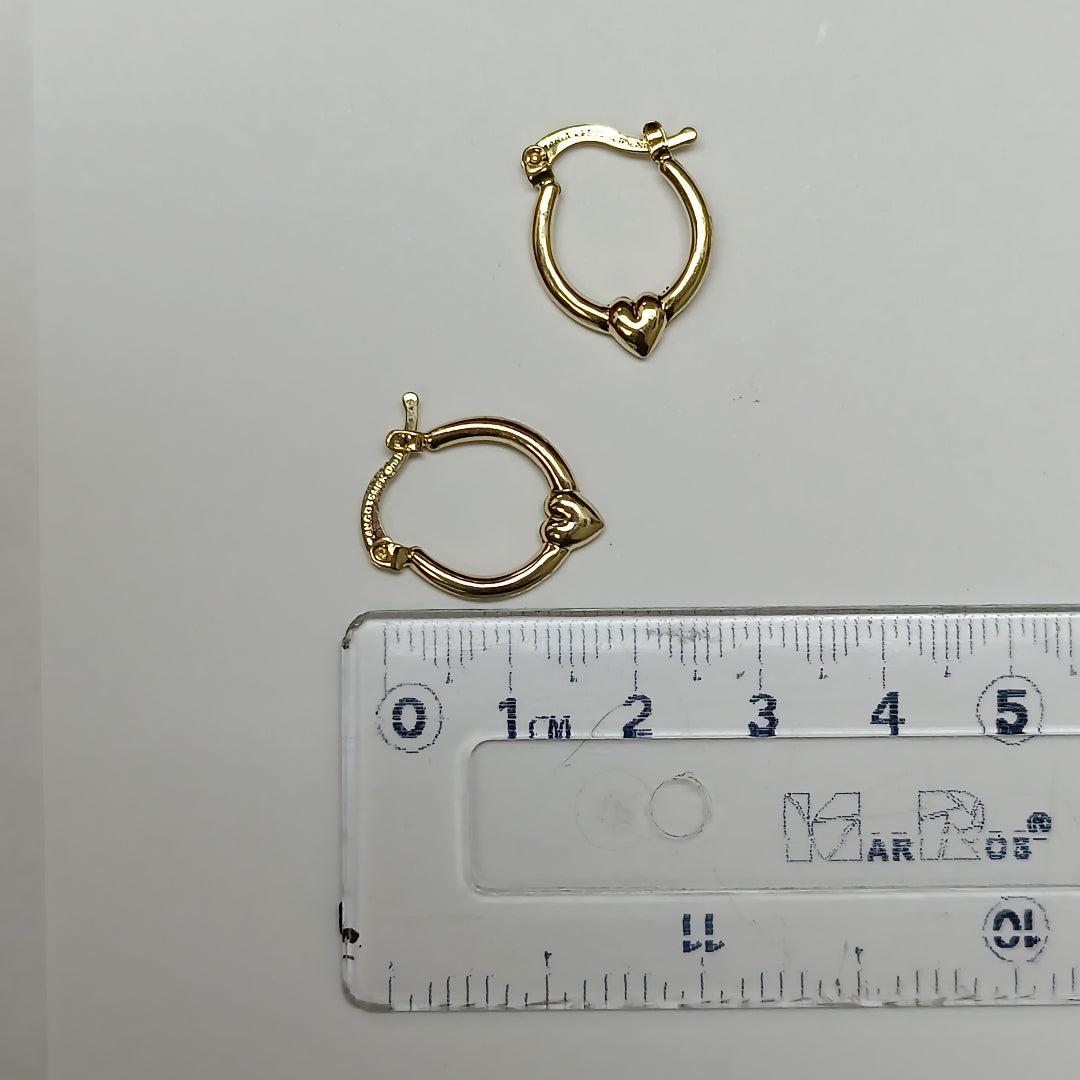 ARETES ARRACADAS FIG CORAZON 14K 1.1 GR AC 61 (NUEVO)