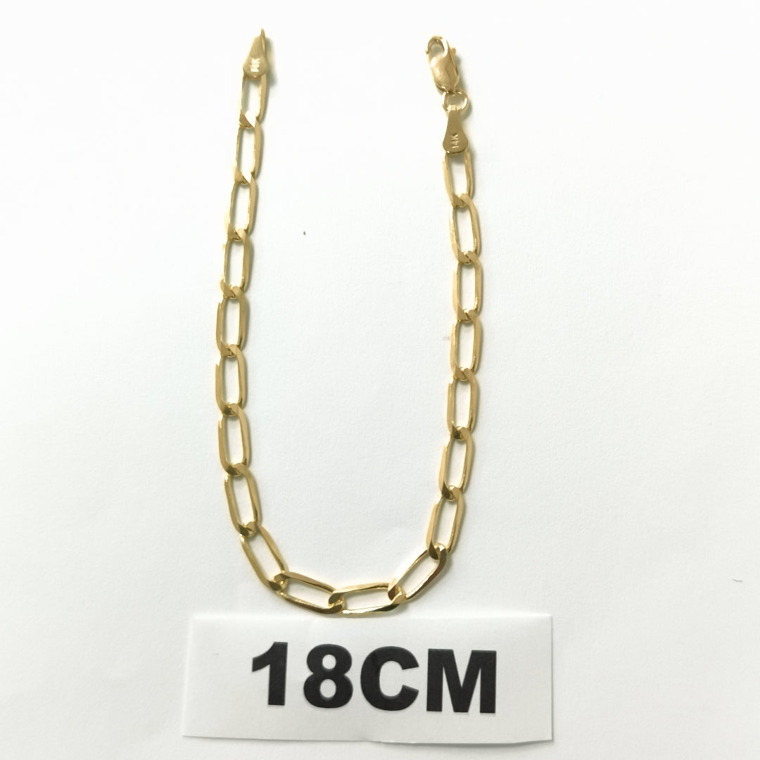 PULSERA ESLABONES 14K 18 CM 4.1 GR RP100 19 (NUEVO)