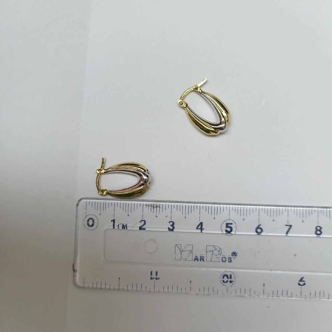 ARETES ARRACADAS COMBINADA 14K 1.7 GR AC 58 (NUEVO)