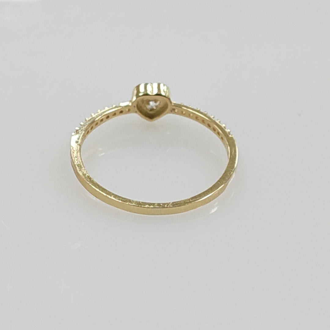 ANILLITO CON CORAZON Y CIRCONIAS 14K 9 TALLA 1.5 GR ADR 124 (NUEVO)