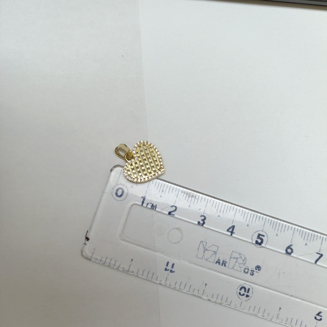 DIJE CORAZON CON CIRCONIAS 14K 1.1 GR DCR 04 (NUEVO)