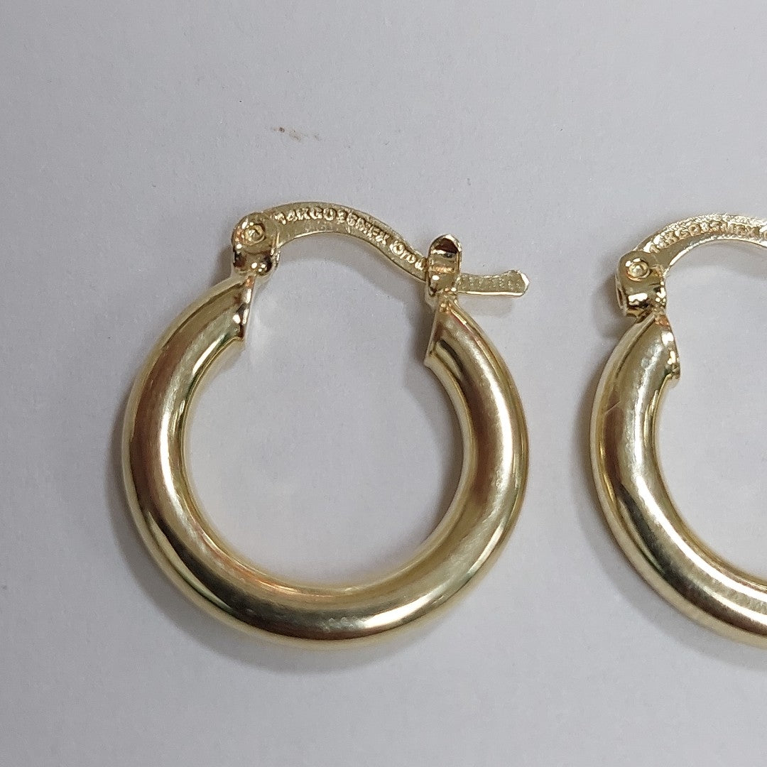 ARETES ARRACADAS LISAS 14K 1.8 GR ET 05 (NUEVO)
